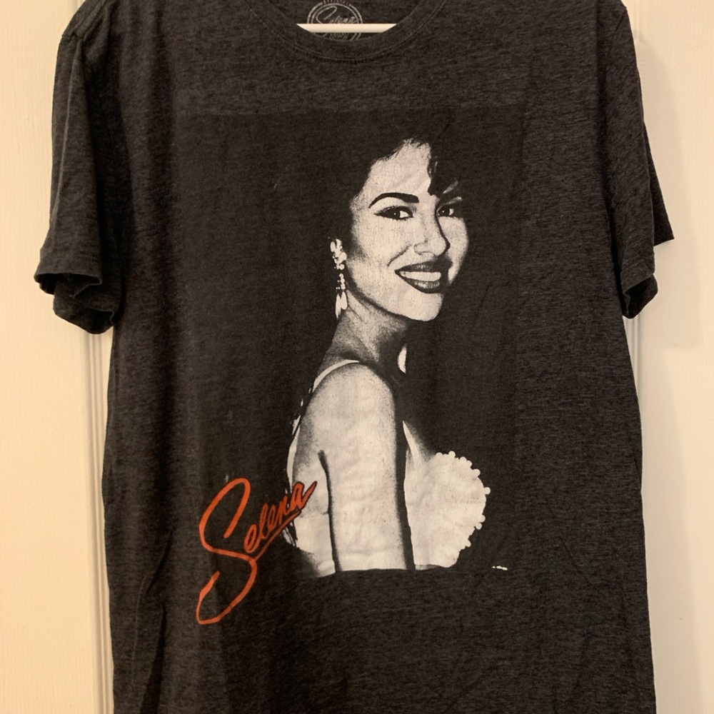 Selena Graphic Tee - Charcoal and Red
